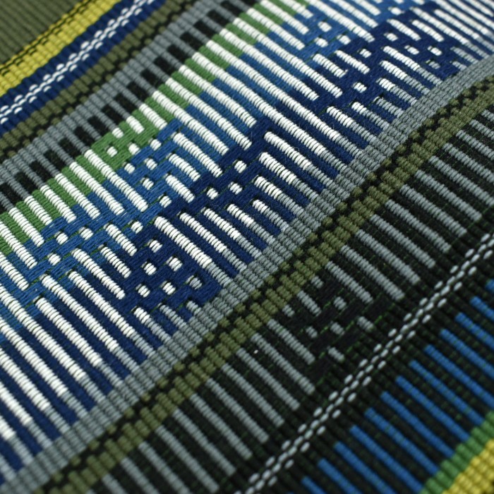 読谷山ミンサー 半幅帯 藍 緑 ｜読谷山花織事業協同組合 | hanaito